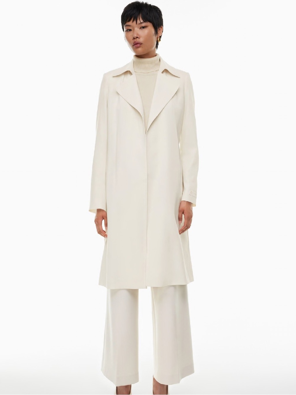 Babaton Off-White Trench Coat with belt